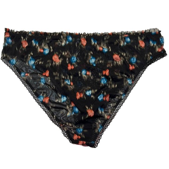 NWT TORRID Bikini Pantie Underwear Sz 4X Black Mesh Red Blue - Picture 2 of 4